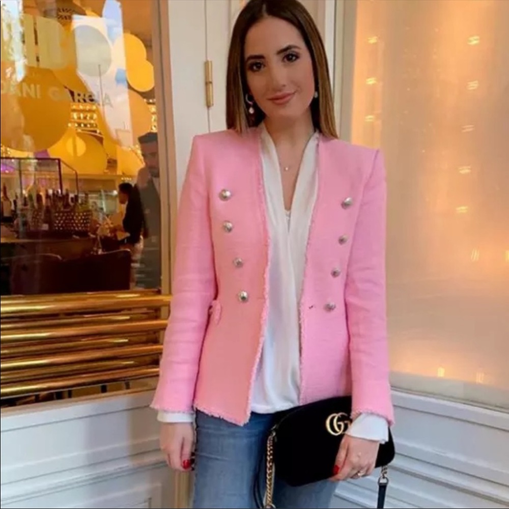 Last one! ZARA 💕 PINK TWEED JACKET M